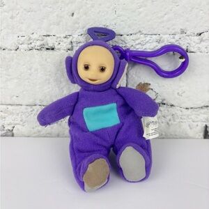 Vintage Burger King Teletubbies Tinky Winky Clip Keychain